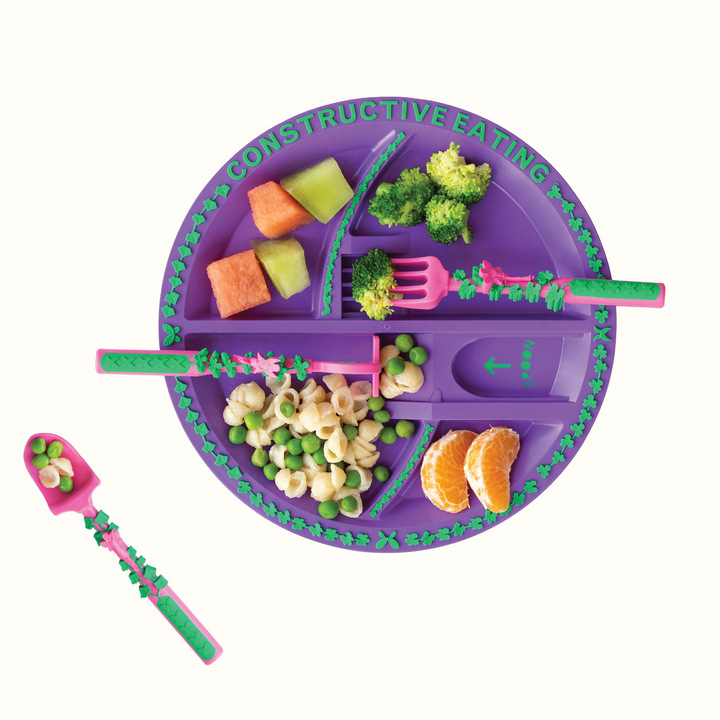 ExcavaBite Kids' Construction Plate and Utensil Set