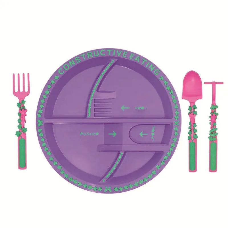 ExcavaBite Kids' Construction Plate and Utensil Set