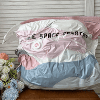 Vacuum compression bag packed with clothes