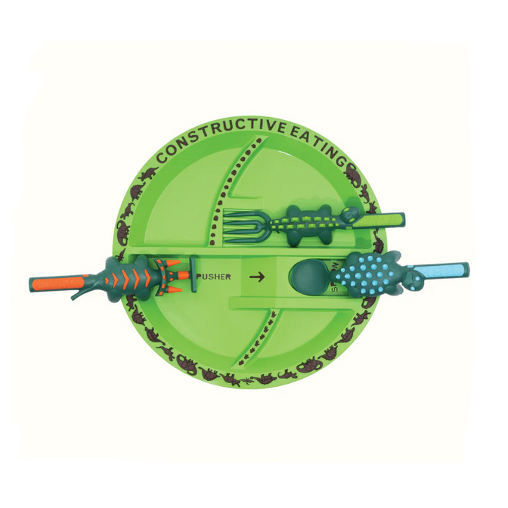 ExcavaBite Kids' Construction Plate and Utensil Set