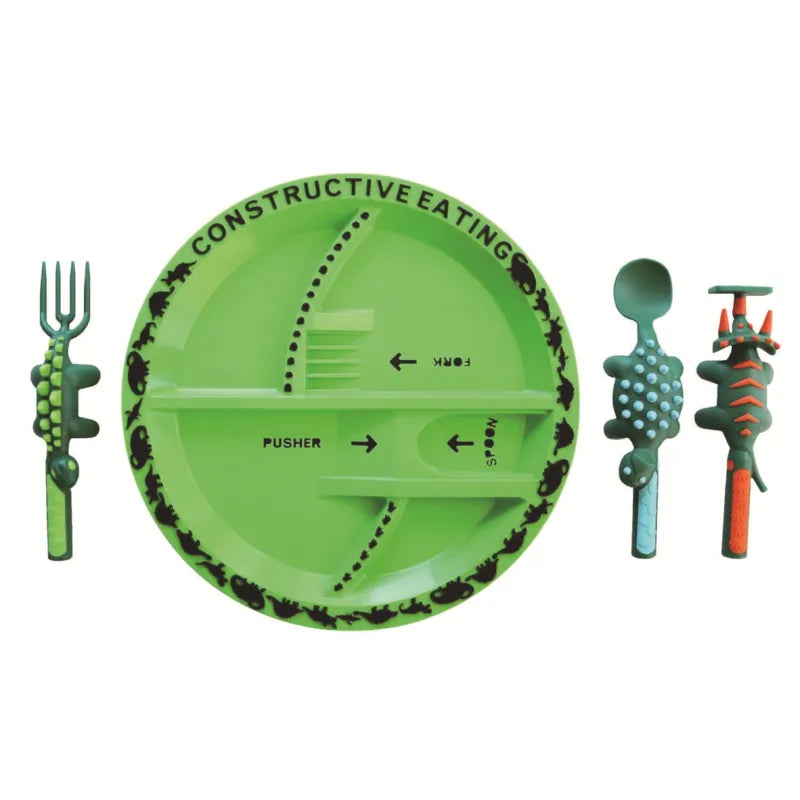 ExcavaBite Kids' Construction Plate and Utensil Set