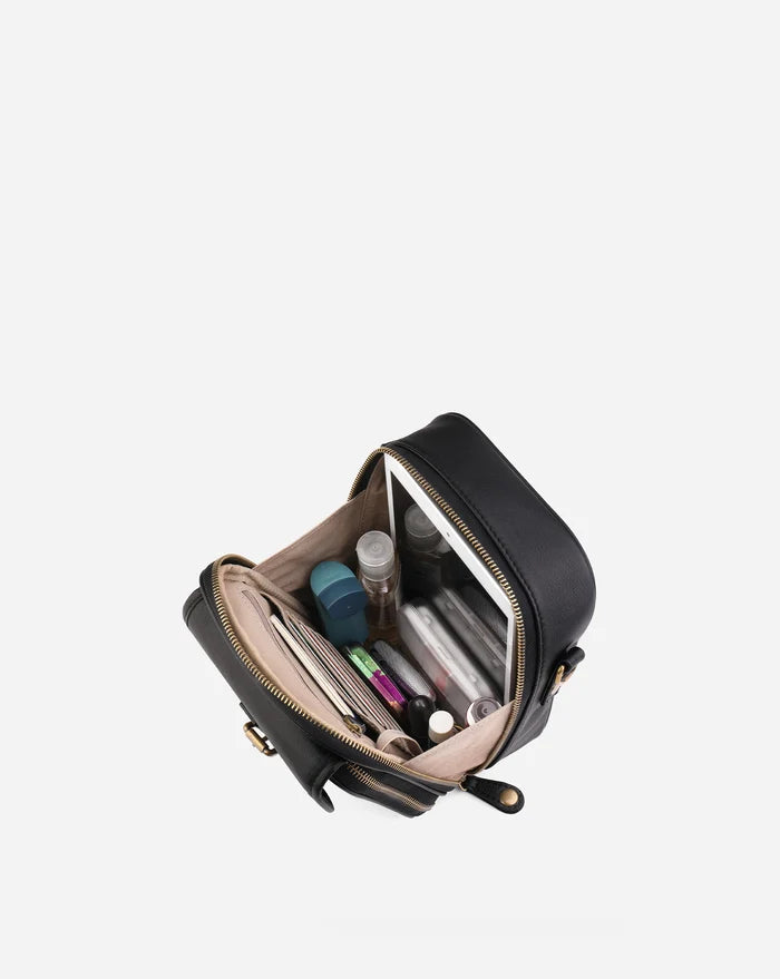 Leather Crossbody Bag - Black