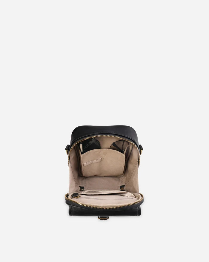 Leather Crossbody Bag - Black