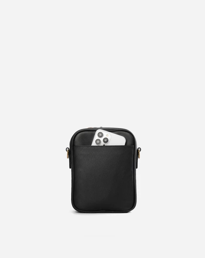 Leather Crossbody Bag - Black
