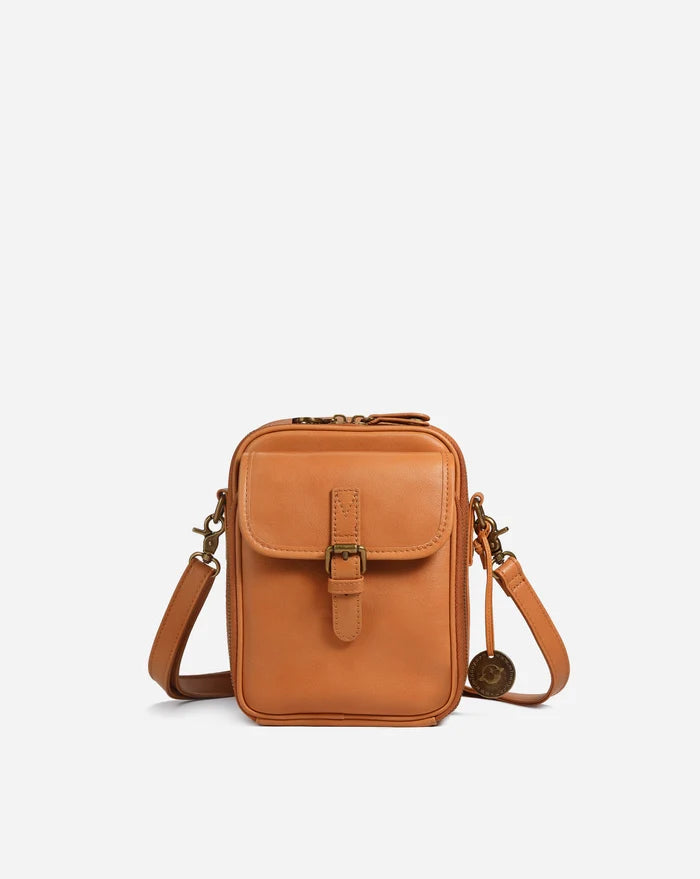 Leather Crossbody Bag - Brown