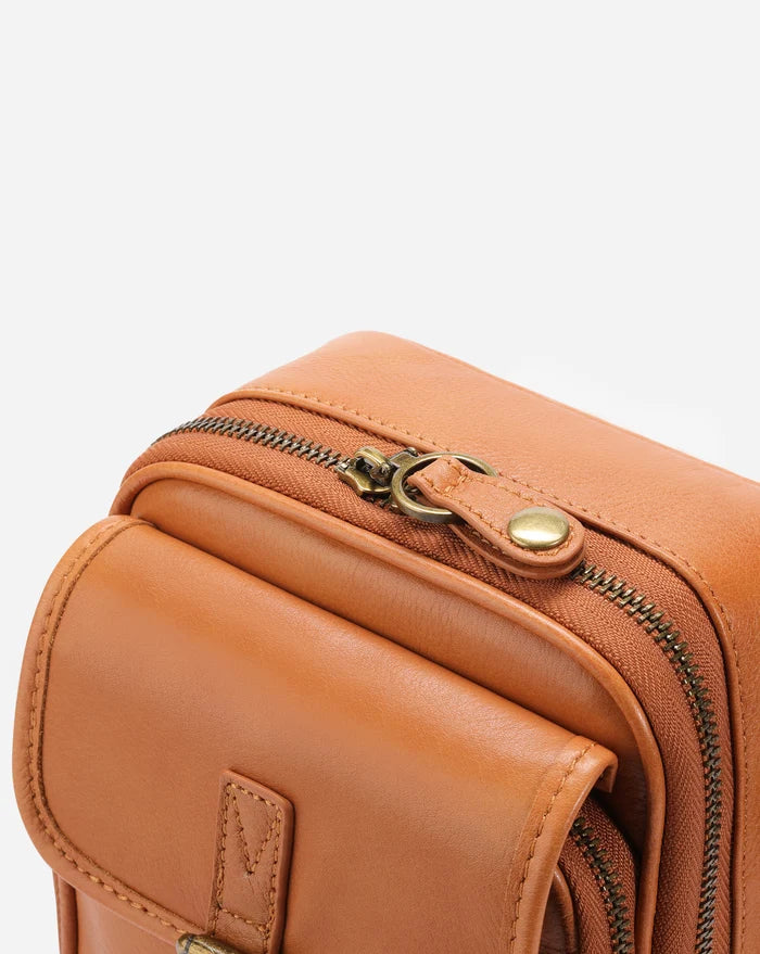 Leather Crossbody Bag - Brown