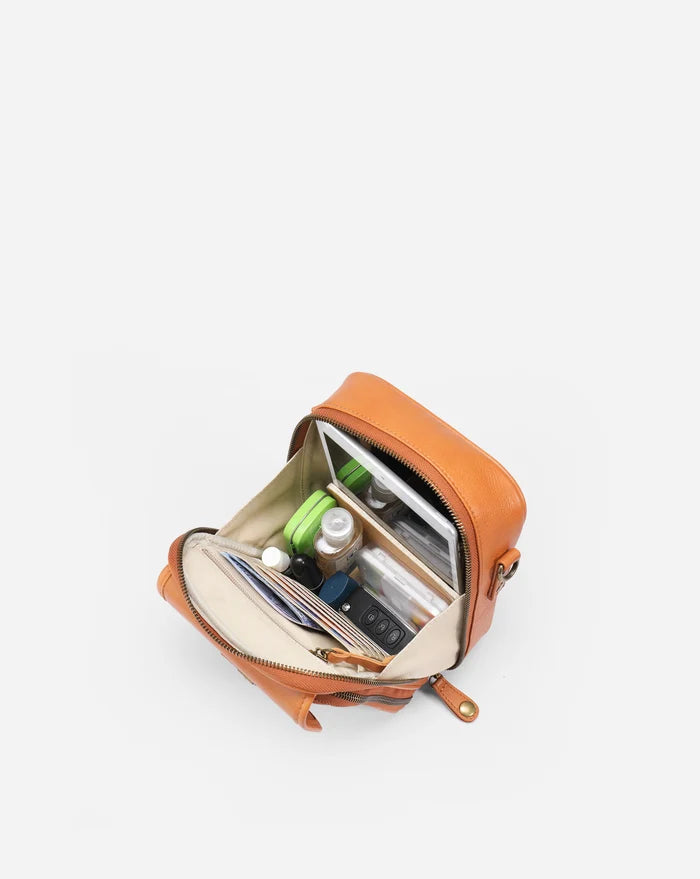 Leather Crossbody Bag - Brown