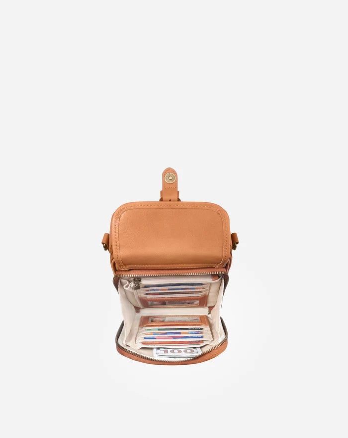 Leather Crossbody Bag - Brown