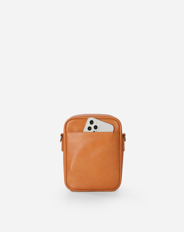 Leather Crossbody Bag - Brown