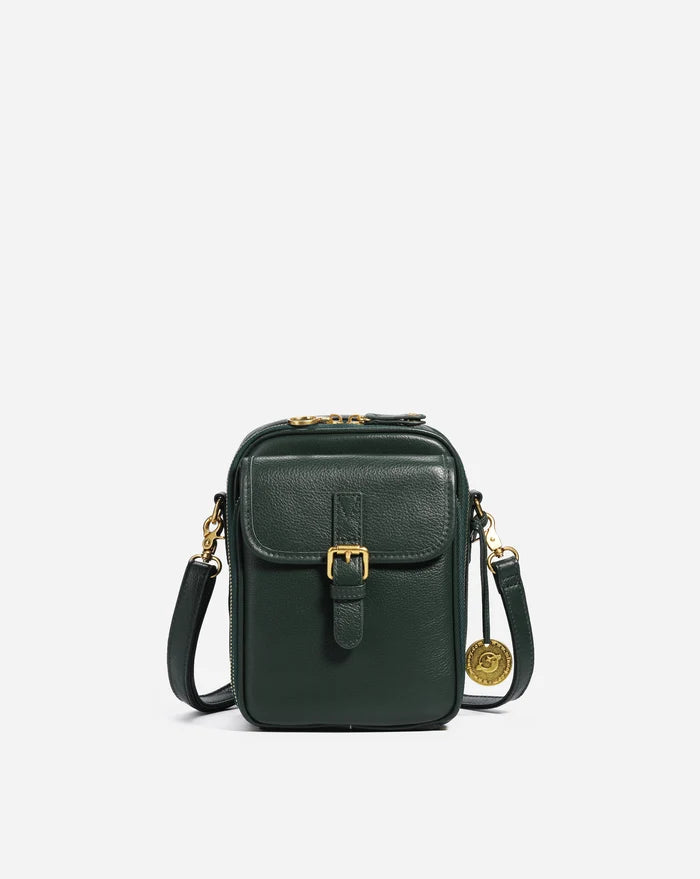 Leather Crossbody Bag - Green