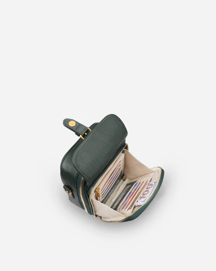 Leather Crossbody Bag - Green
