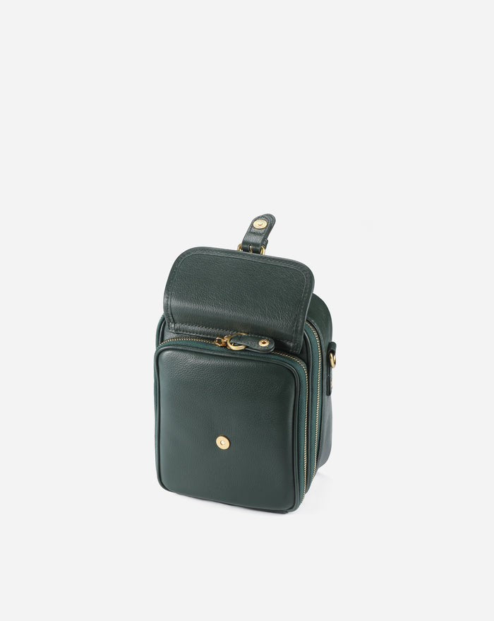 Leather Crossbody Bag - Green