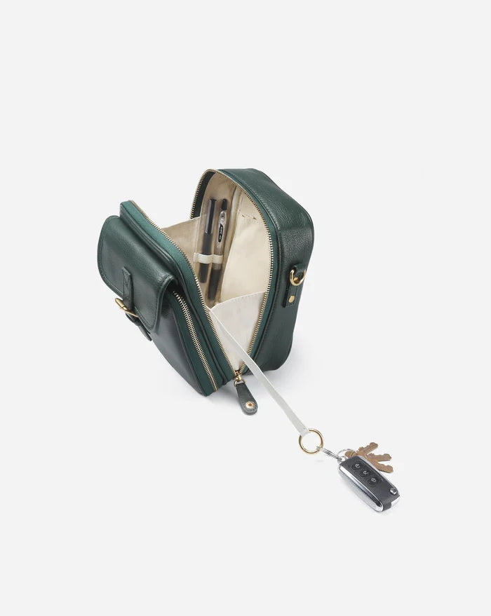 Leather Crossbody Bag - Green