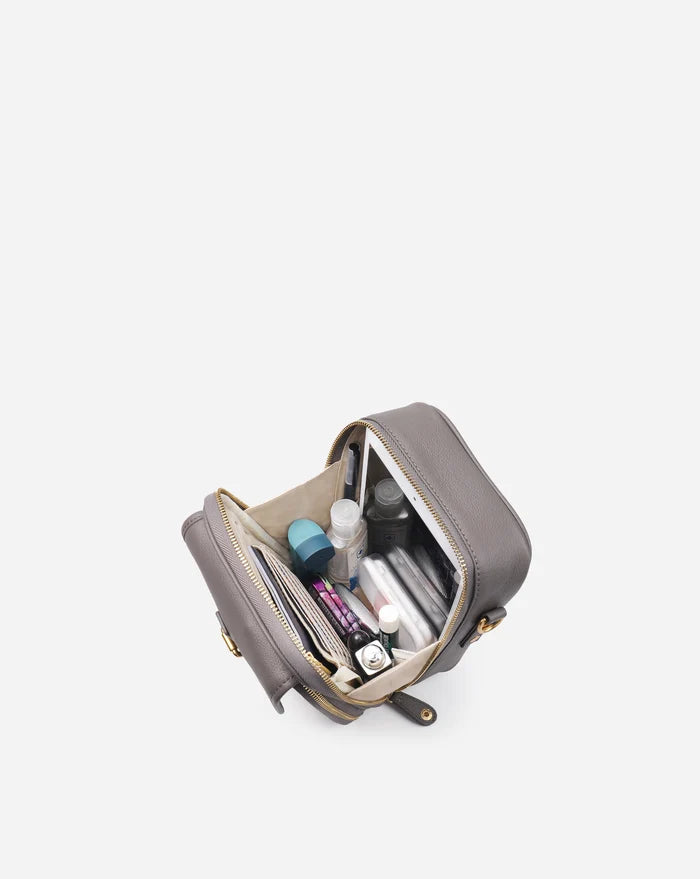 Leather Crossbody Bag - Grey