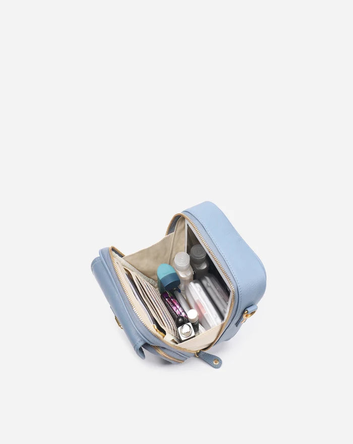 Leather Crossbody Bag - Powder Blue