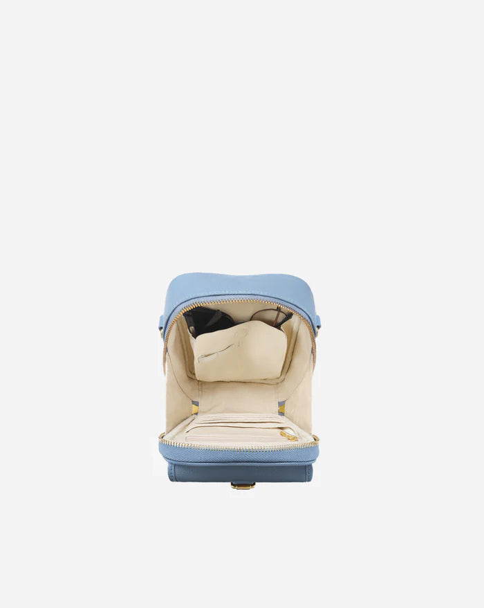 Leather Crossbody Bag - Powder Blue