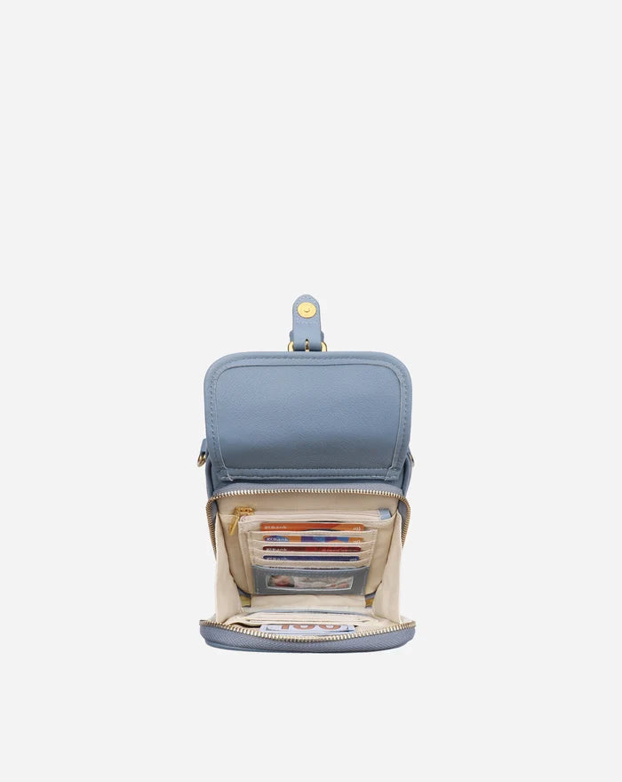 Leather Crossbody Bag - Powder Blue