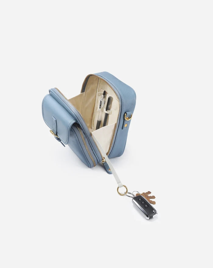 Leather Crossbody Bag - Powder Blue