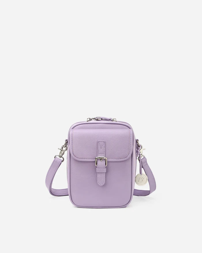 Leather Crossbody Bag - Purple