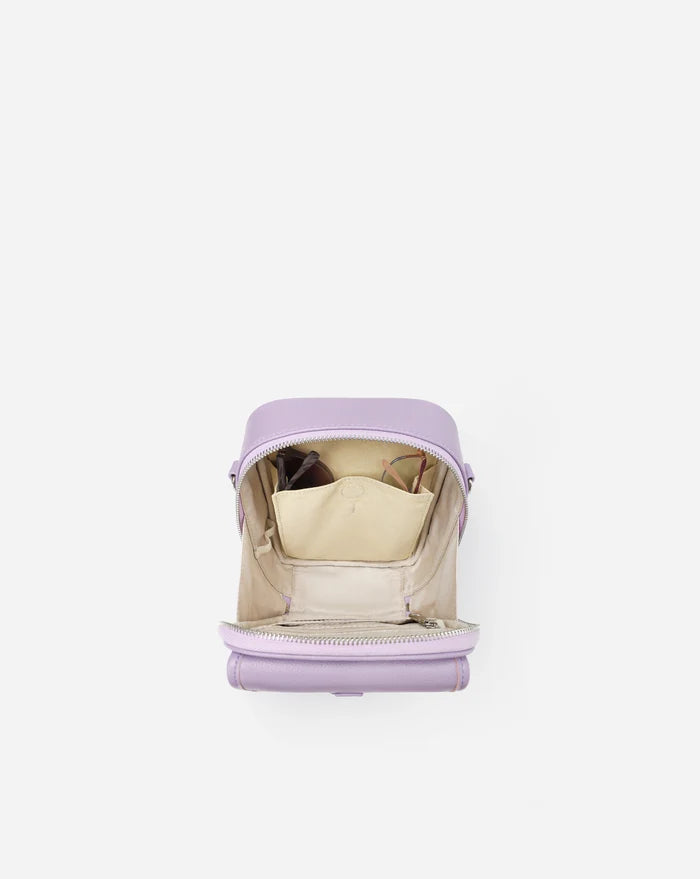 Leather Crossbody Bag - Purple
