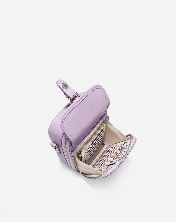 Leather Crossbody Bag - Purple
