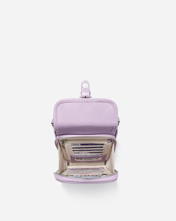 Leather Crossbody Bag - Purple