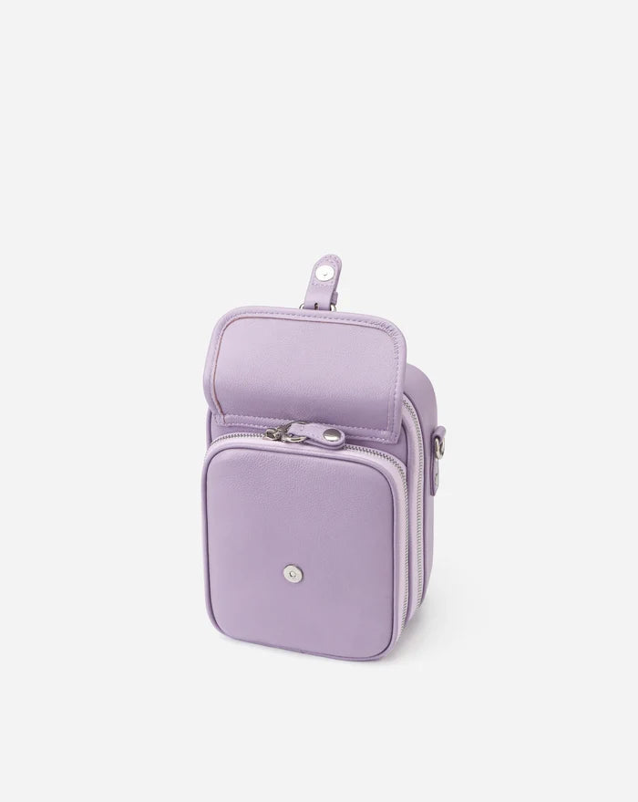 Leather Crossbody Bag - Purple