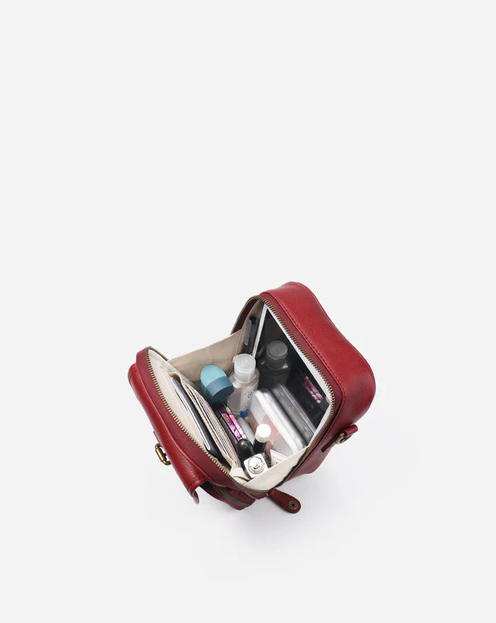 Leather Crossbody Bag - Red