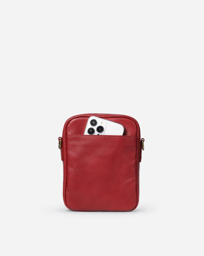 Leather Crossbody Bag - Red