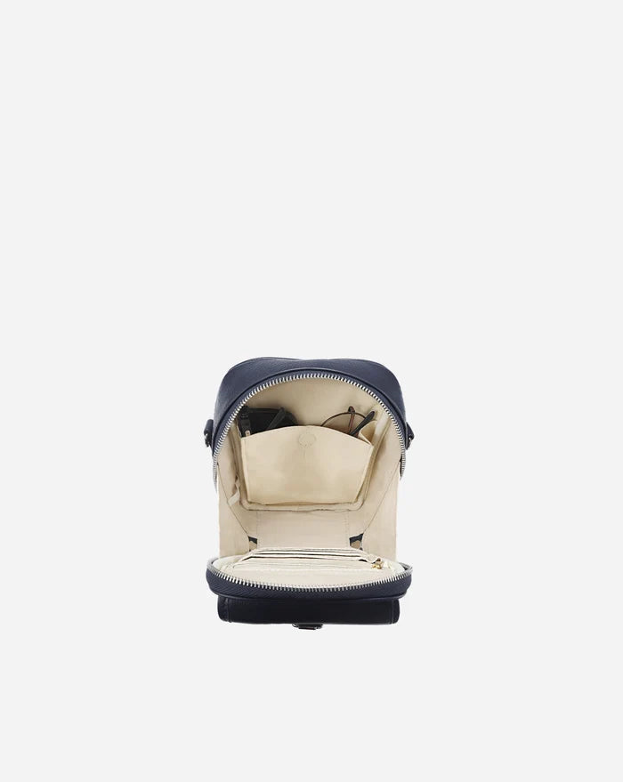 Leather Crossbody Bag - Sapphire