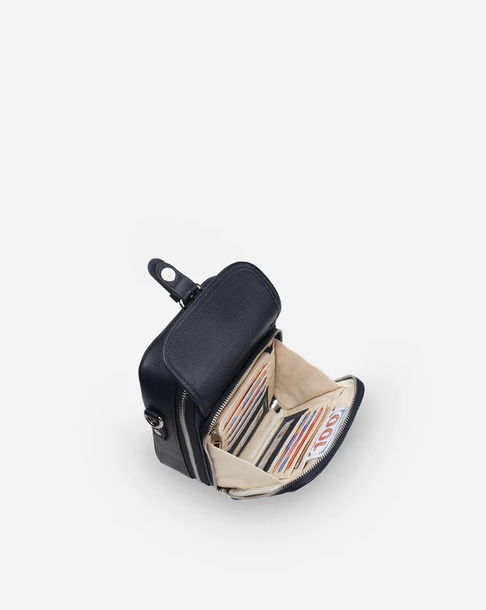 Leather Crossbody Bag - Sapphire