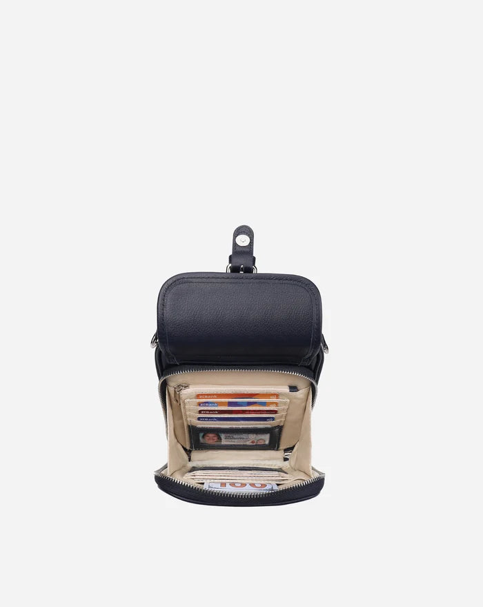 Leather Crossbody Bag - Sapphire