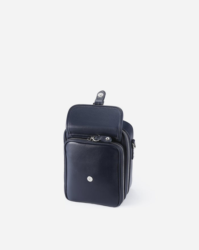Leather Crossbody Bag - Sapphire