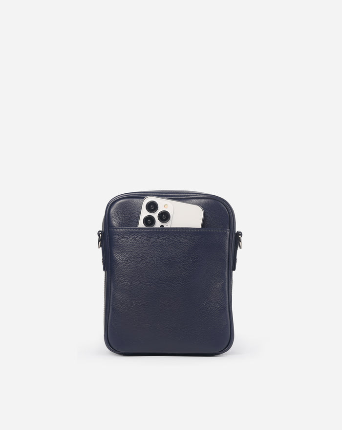 Leather Crossbody Bag - Sapphire