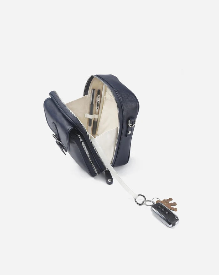 Leather Crossbody Bag - Sapphire