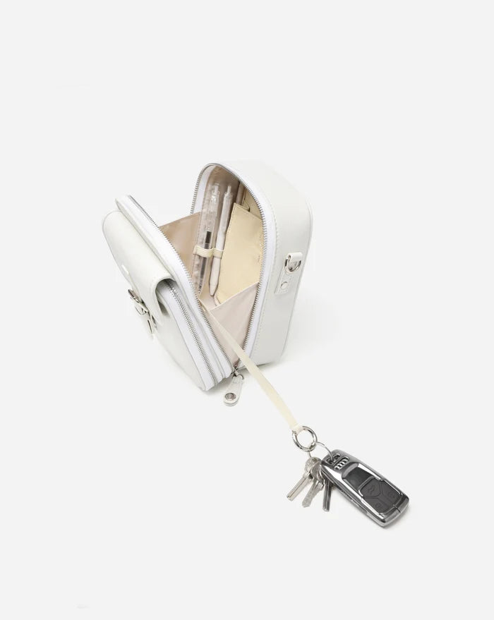 Leather Crossbody Bag - White