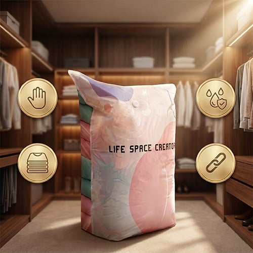 Thickened Stereoscopic No-Pump Vacuum Compression Bag