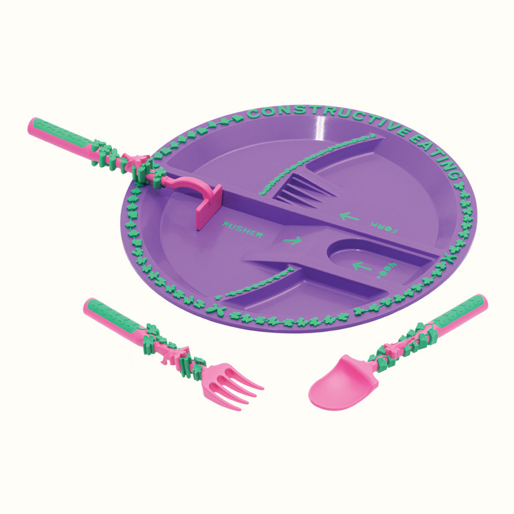 ExcavaBite Kids' Construction Plate and Utensil Set
