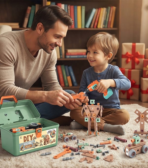 Kids STEM Tool Set With Drill - 144 Pieces